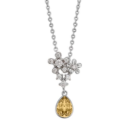 Valentine Floral Solitaire inspired Cubic Zirconia Pendant