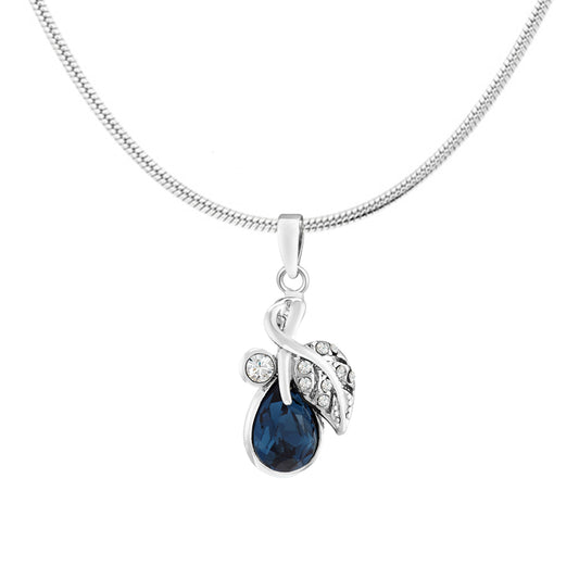 Valentine Gift Montana Blue Berry Marquise Pendant with Crystals
