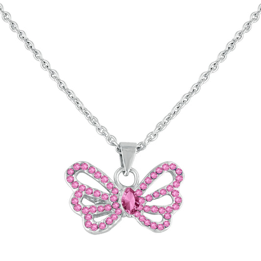 Winged Butterfly Crystal Pendant