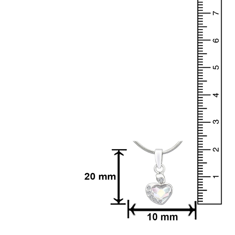 Valentine Gift Fushia Purple Heart Pendant with Cubic Zirconias