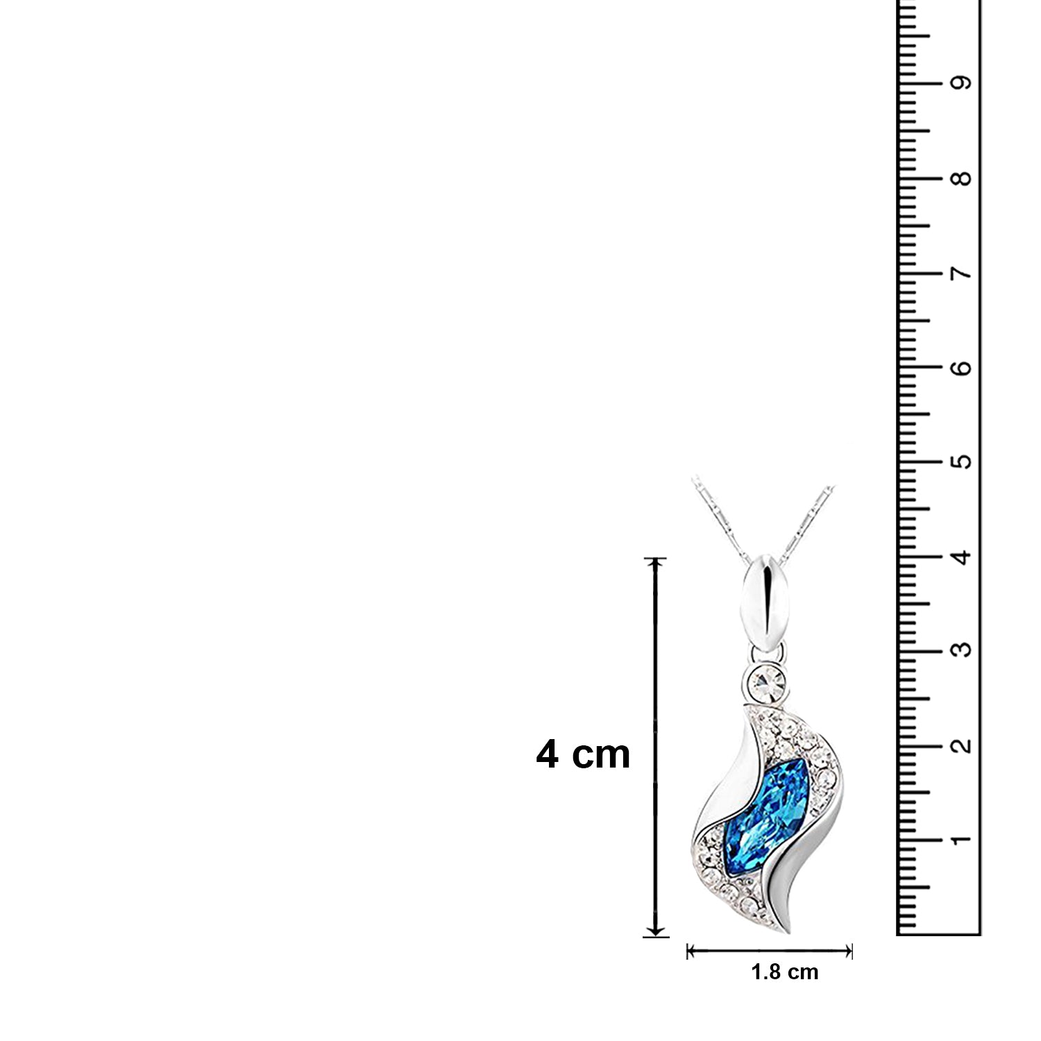 Designer Blue and White Solitaire Crystal Pendant