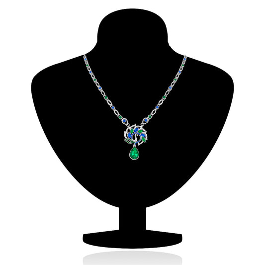 Feathery Peacock Necklace
