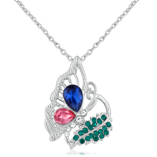 Enchanting Butterfly Pendant with Crystal