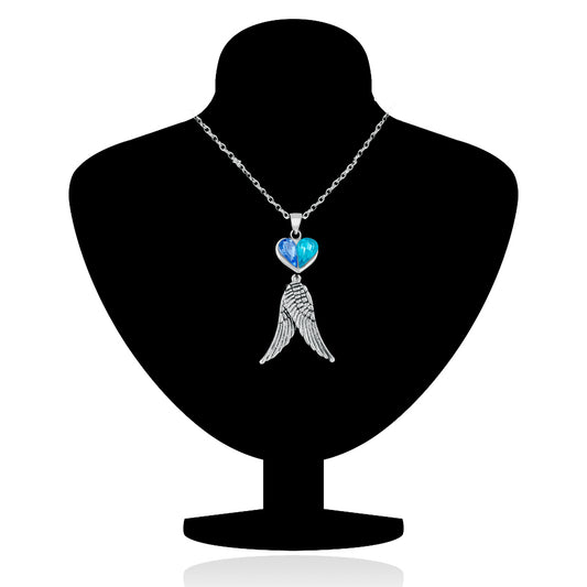 Glamorous Heart and Wings Pendant