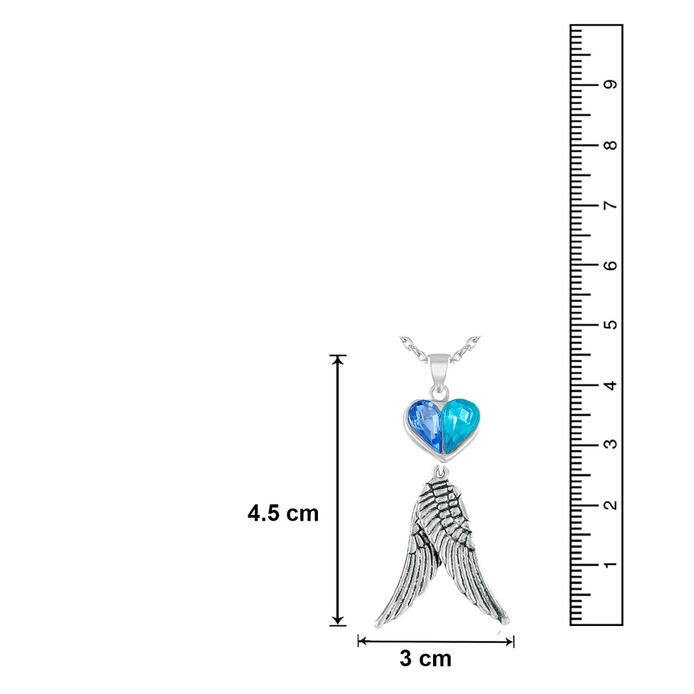 Glamorous Heart and Wings Pendant