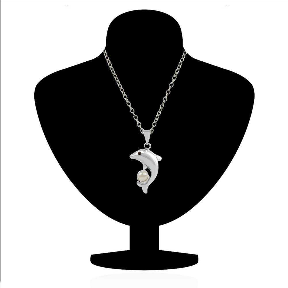 Diving Dolphin Blue Crystal Pendant