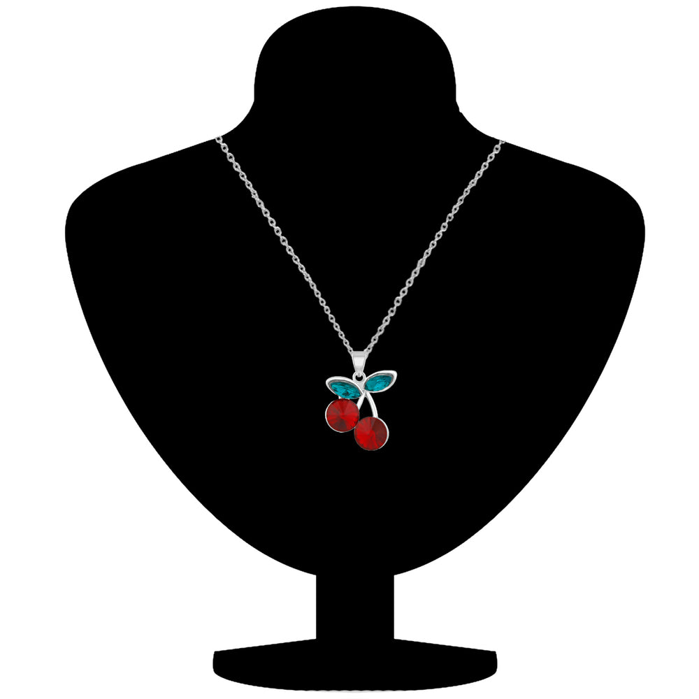Red Cherry Blossom Crystal Pendant