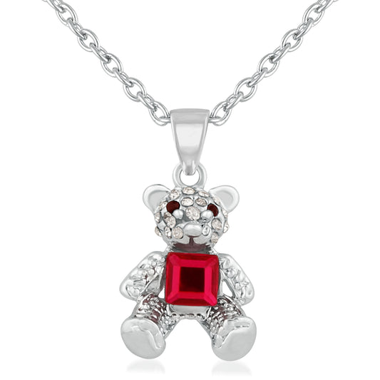 Sparkling Crystals Teddy Bear Pendant