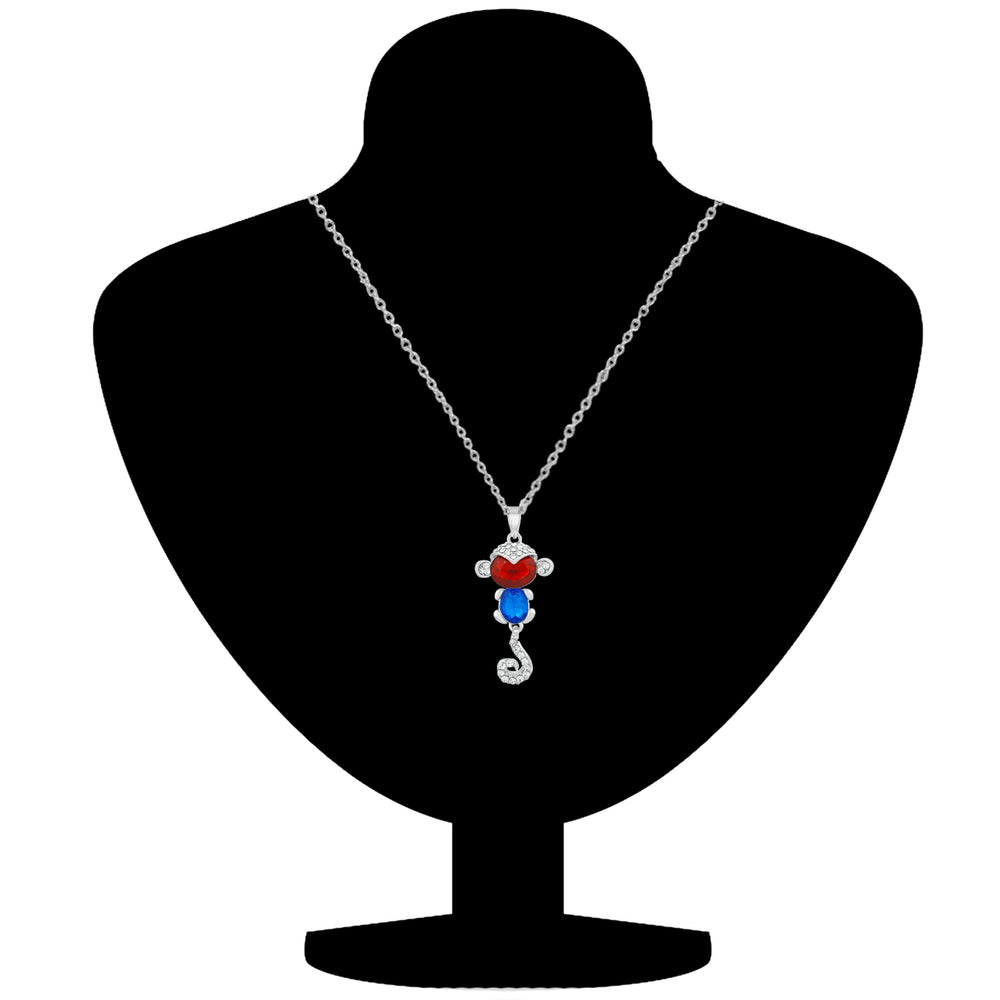 Multicolour Crystal Monkey Pendant