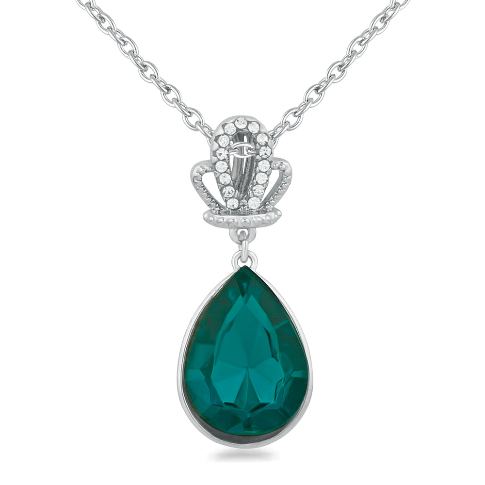 Designer Solitaire Fushia Crystal Pendant