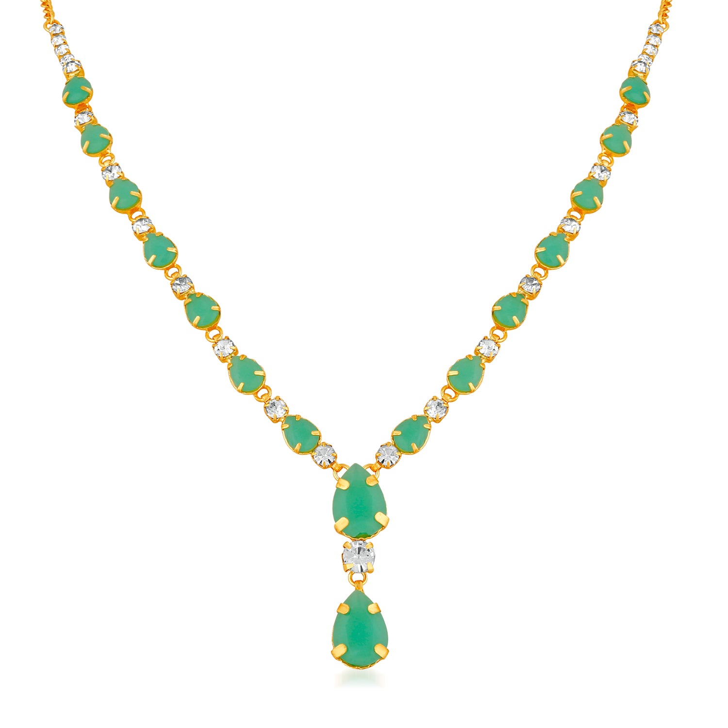 Gleaming Green Crystal Necklace