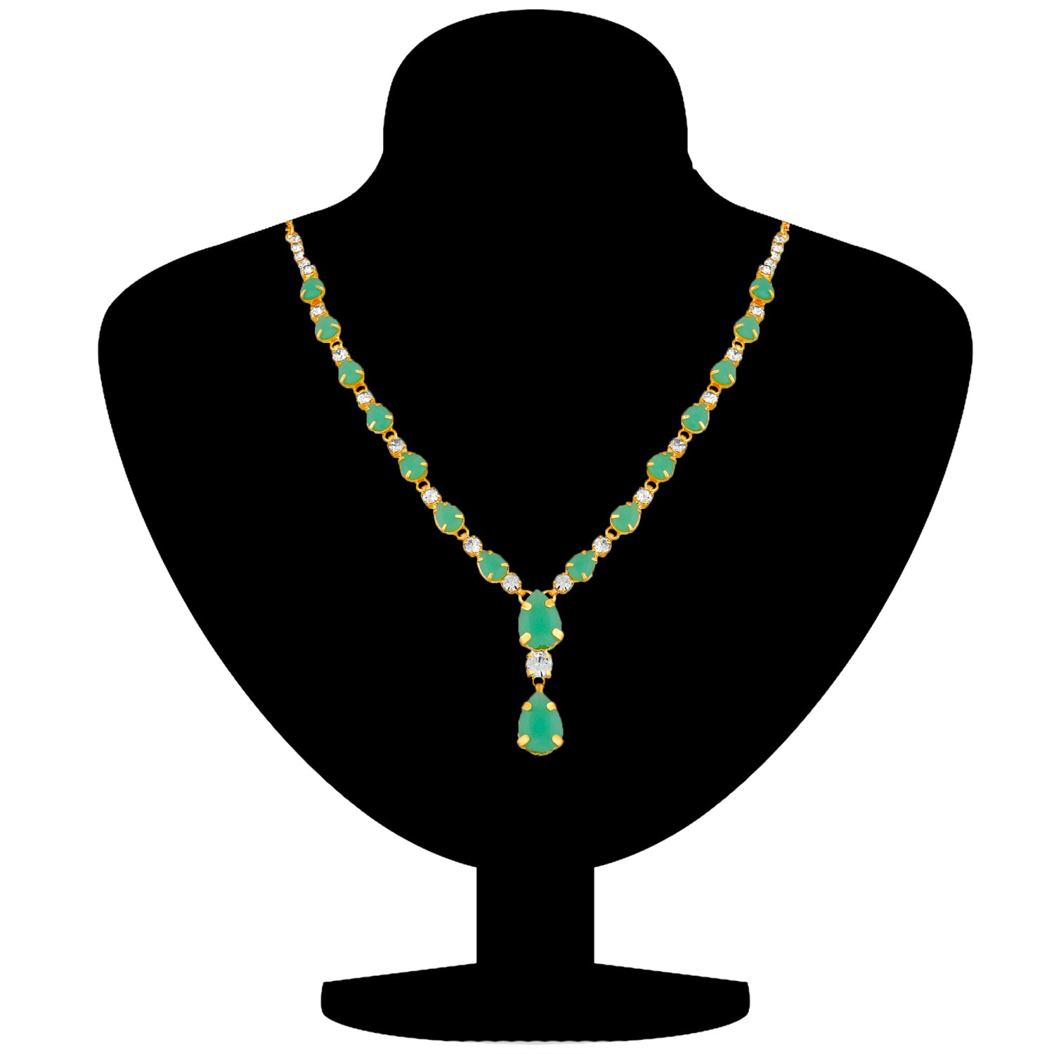 Gleaming Green Crystal Necklace