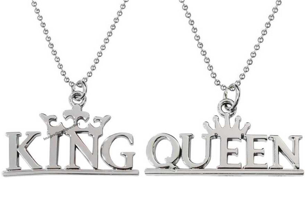King Queen Couple Pendant with Chain