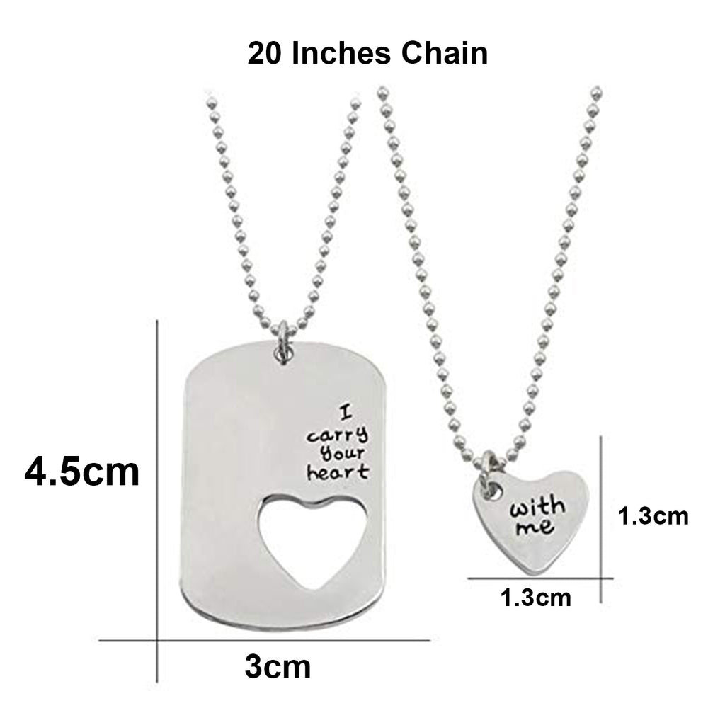 Long Distance Relationship I Carry Your Heart with Me Couple Pendant
