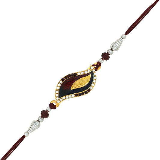 Beautiful Meena work Crystal Rakhi