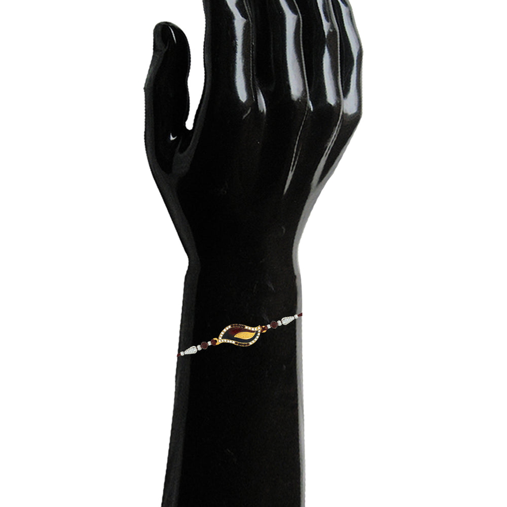 Beautiful Meena work Crystal Rakhi
