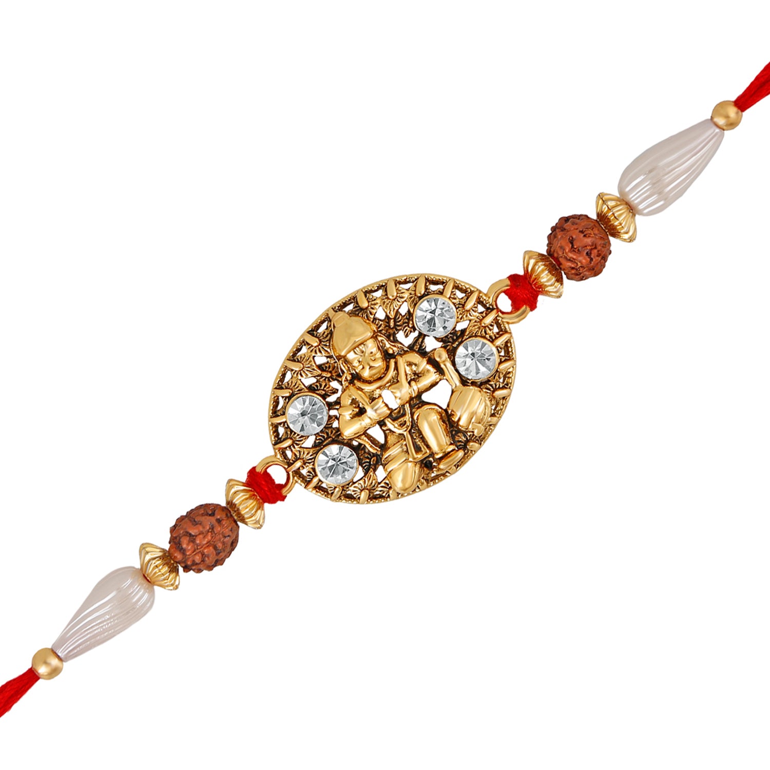 Divine Lord Hanuman Rudraksh Crystal Rakhi Bracelet