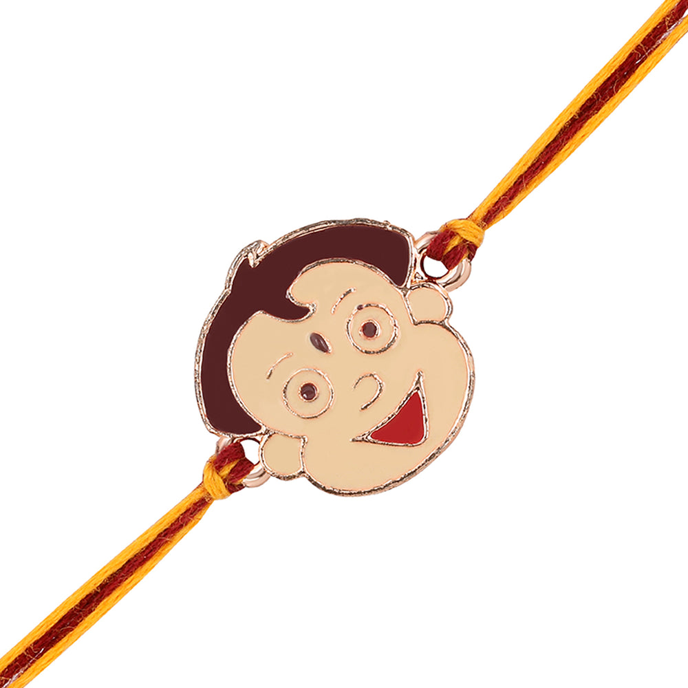 Cartoon Meenakari Work Enamel Rakhi for Kids