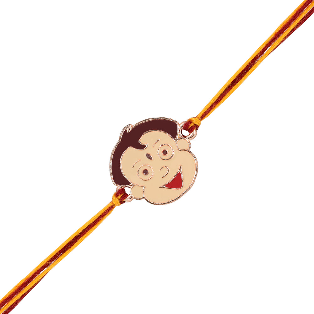 Cartoon Meenakari Work Enamel Rakhi for Kids