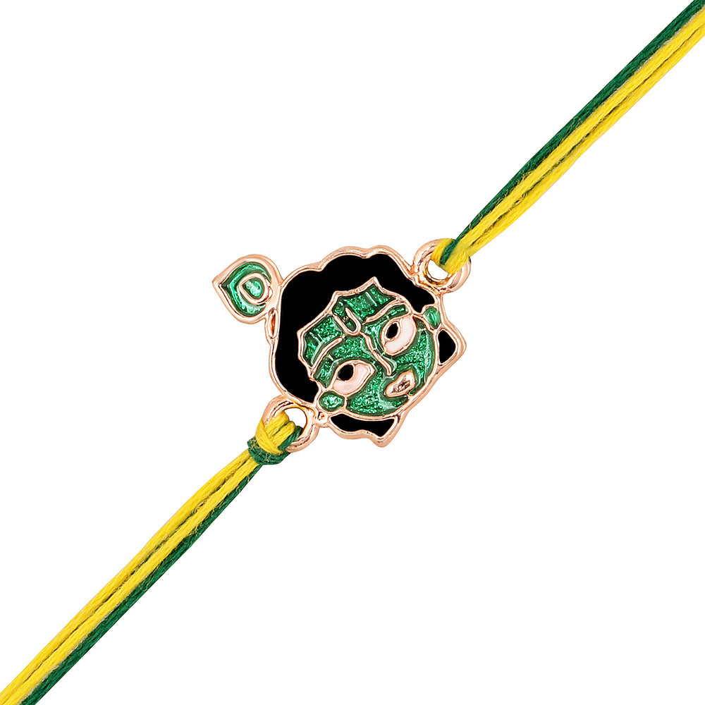 Green Meena Work Bal Krishna Rakhi