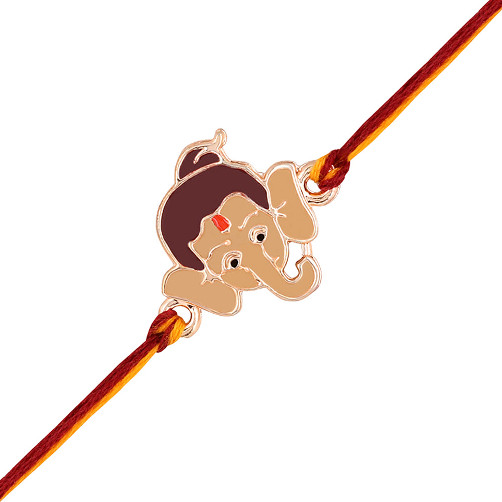 Meena Work Bal Ganesha Kids Rakhi