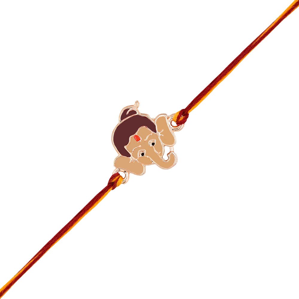 Meena Work Bal Ganesha Kids Rakhi