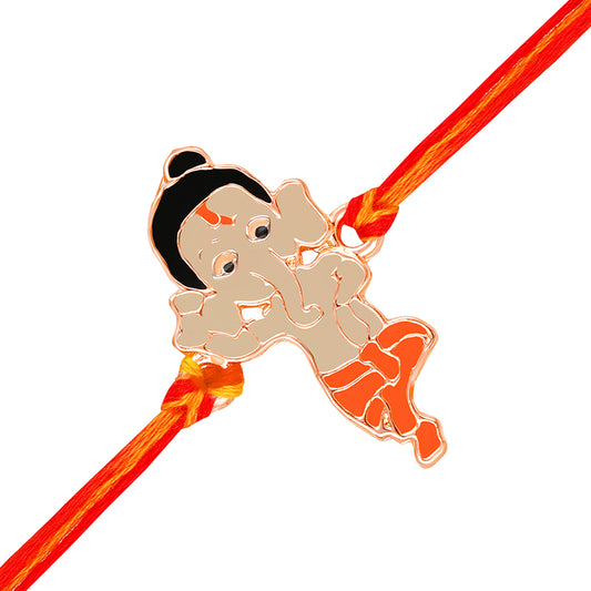 Meena Work Bal Ganesha Kids Rakhi