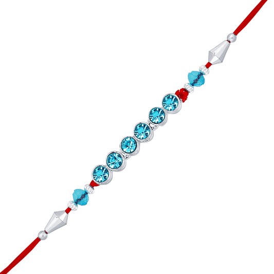 Light Blue Crystals Rakhi