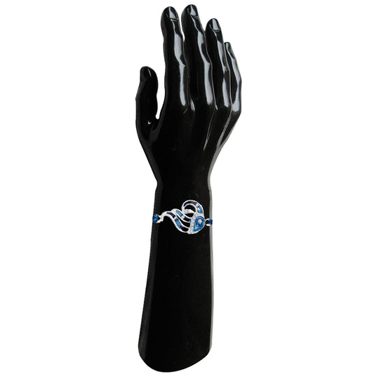 Blue Meenakari Work Peacock Shaped Rakhi