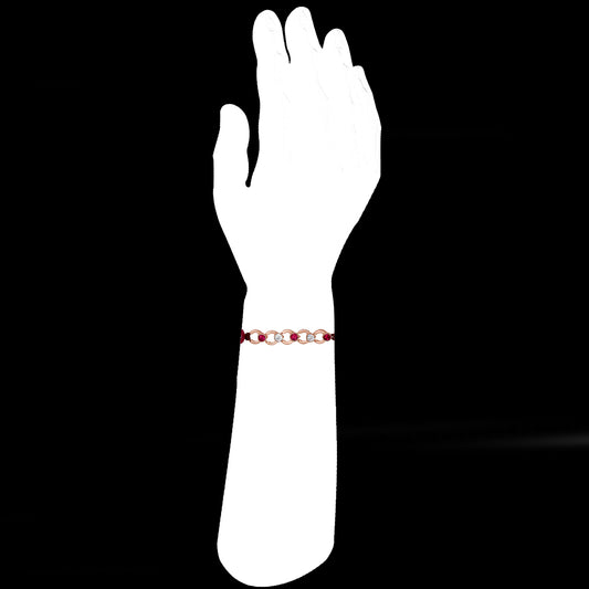 Pink and White Circular Link Rakhi