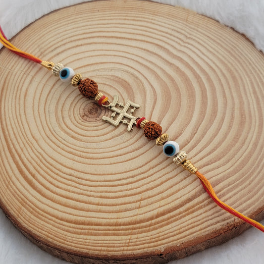 Evil Eye and Swastik Rakhi for Bhaiya