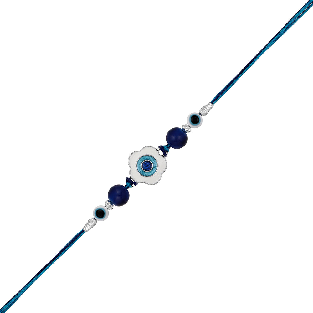 Blue and White Meenakari Work Floral Evil Eye