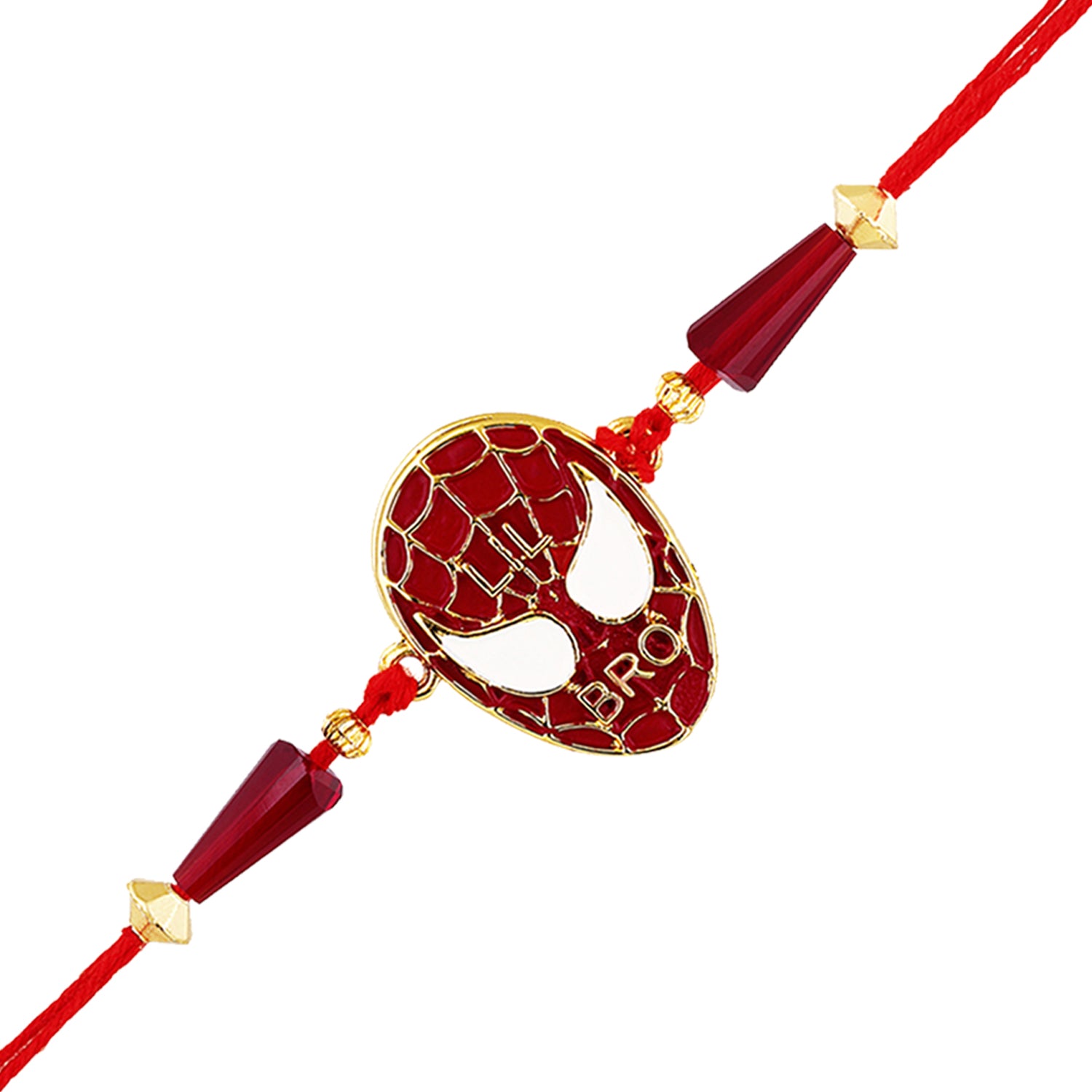 Red Meenakari Work Super Hero Rakhi