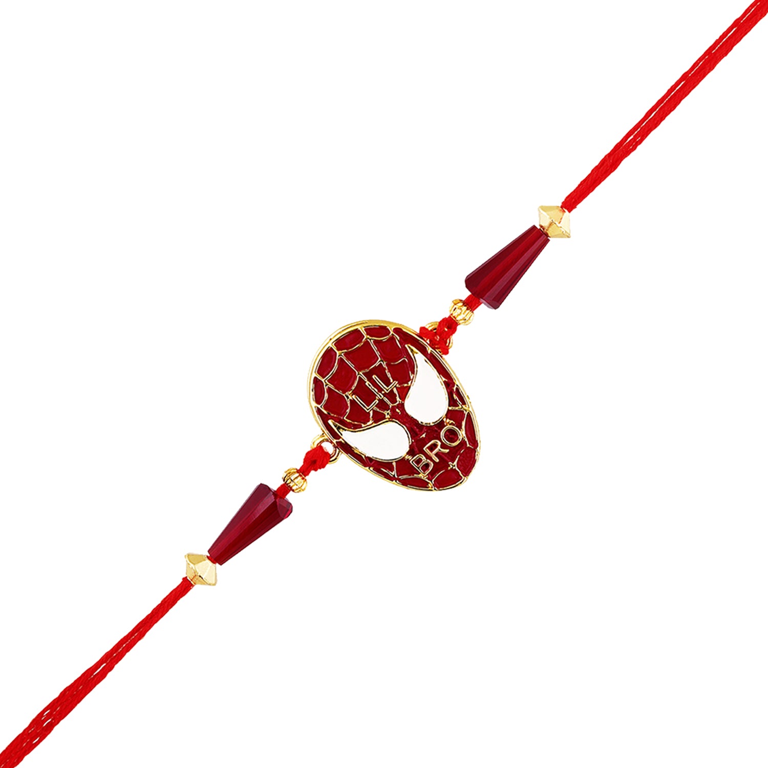 Red Meenakari Work Super Hero Rakhi