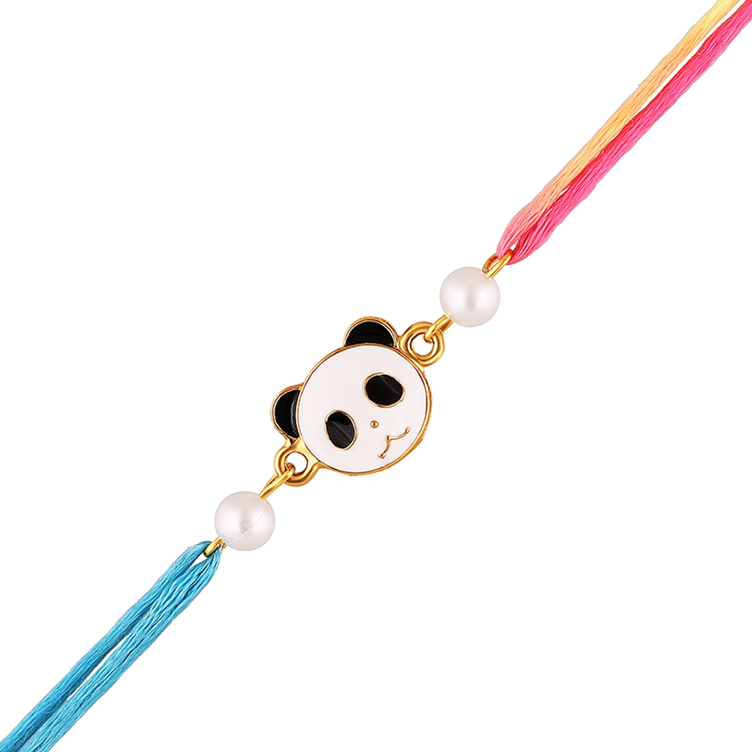 Meena Work Enameled Panda-Shaped Cartoon Rakhi