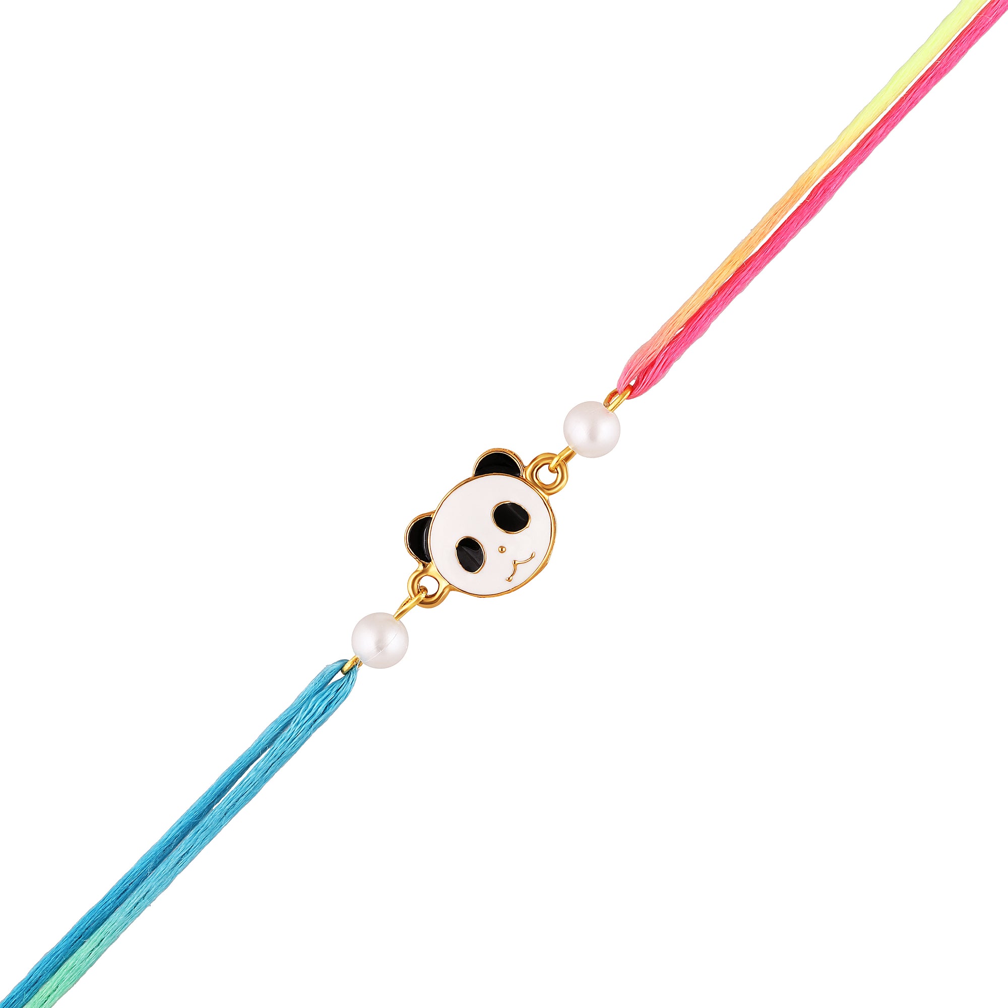 Meena Work Enameled Panda-Shaped Cartoon Rakhi