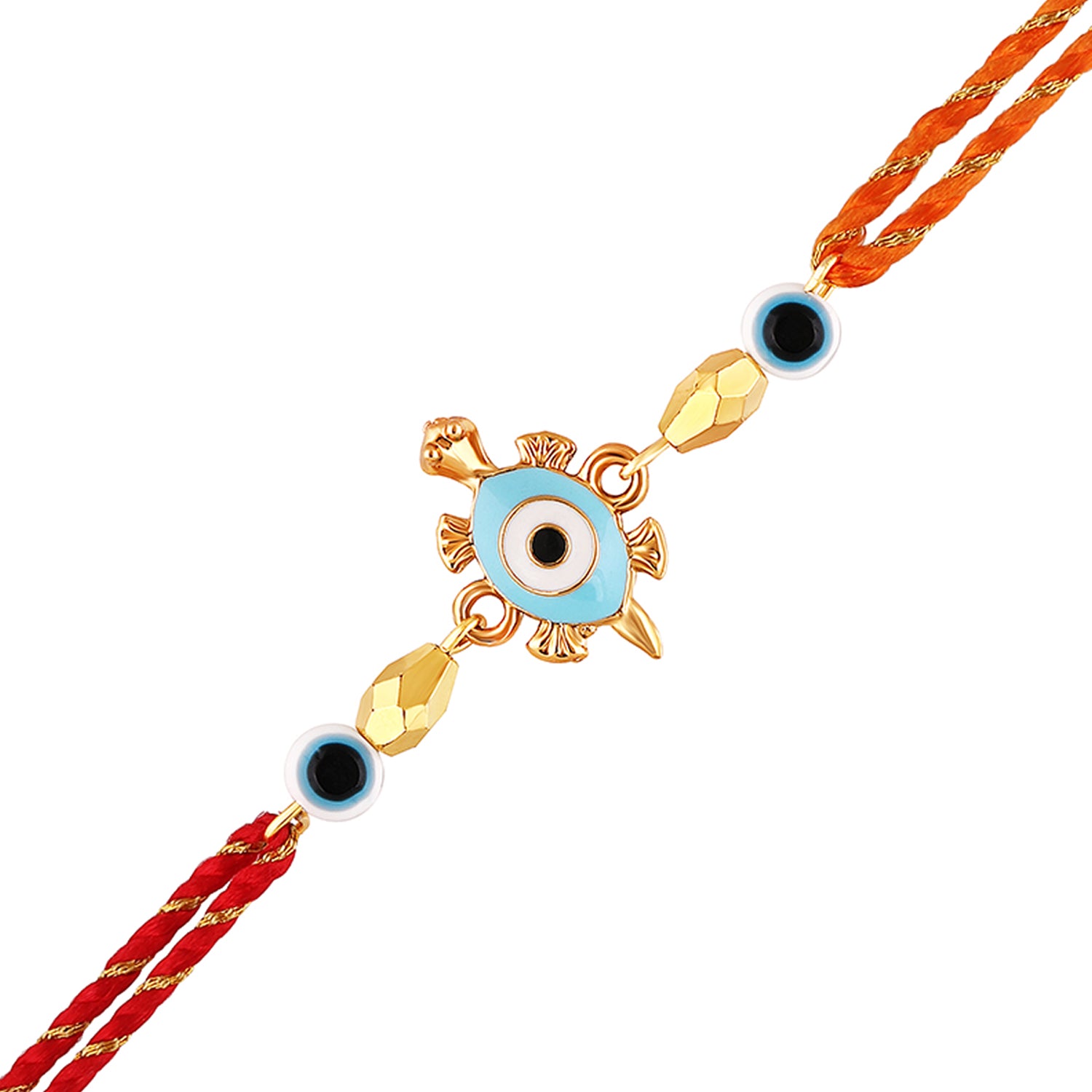 Meenakari Enamel Evil Eye & Tortoise-Shaped Fancy Rakhi