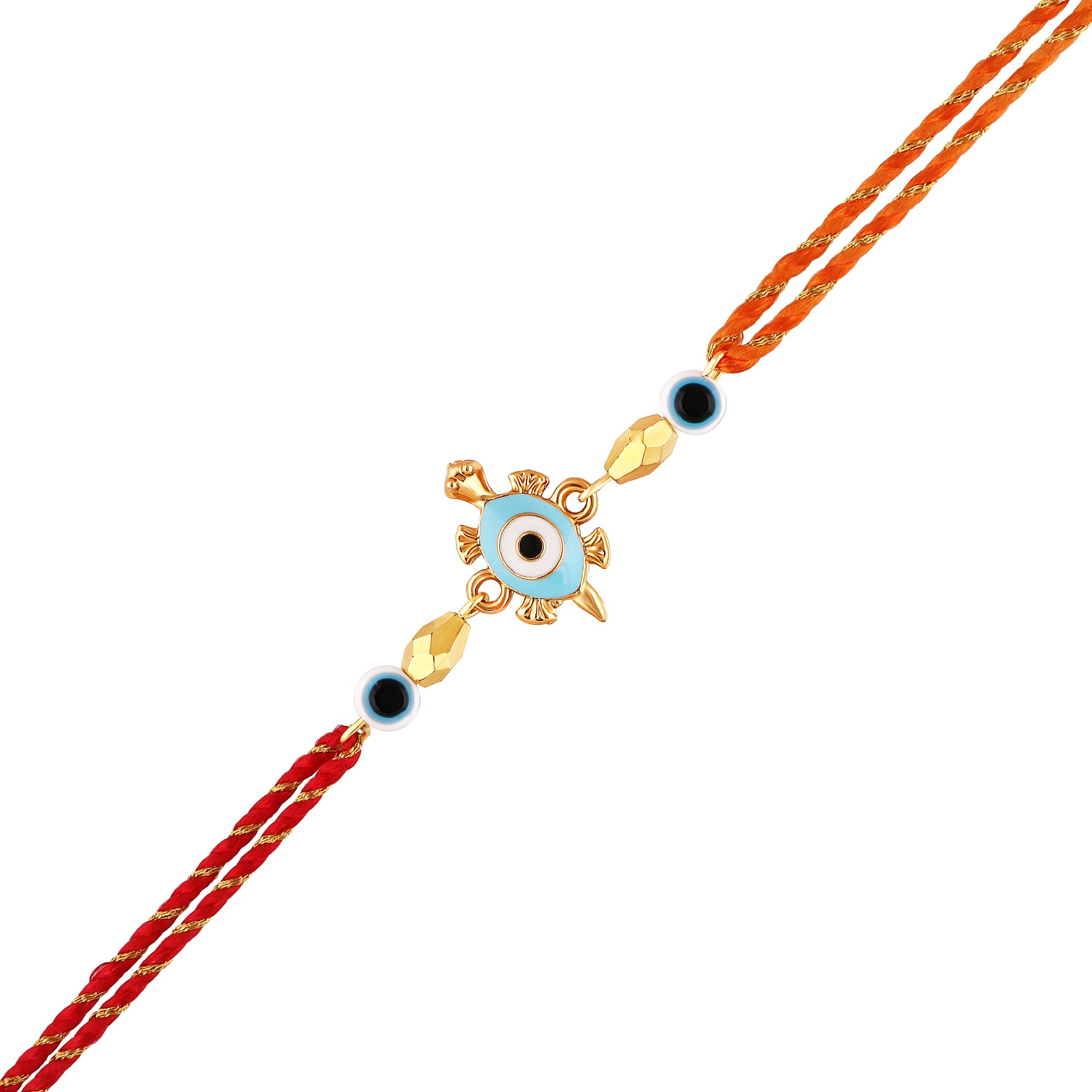 Meenakari Enamel Evil Eye & Tortoise-Shaped Fancy Rakhi