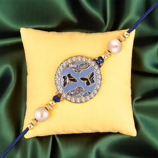 Meennakari Work Enamel Round and Butterfly-Shaped Rakhi