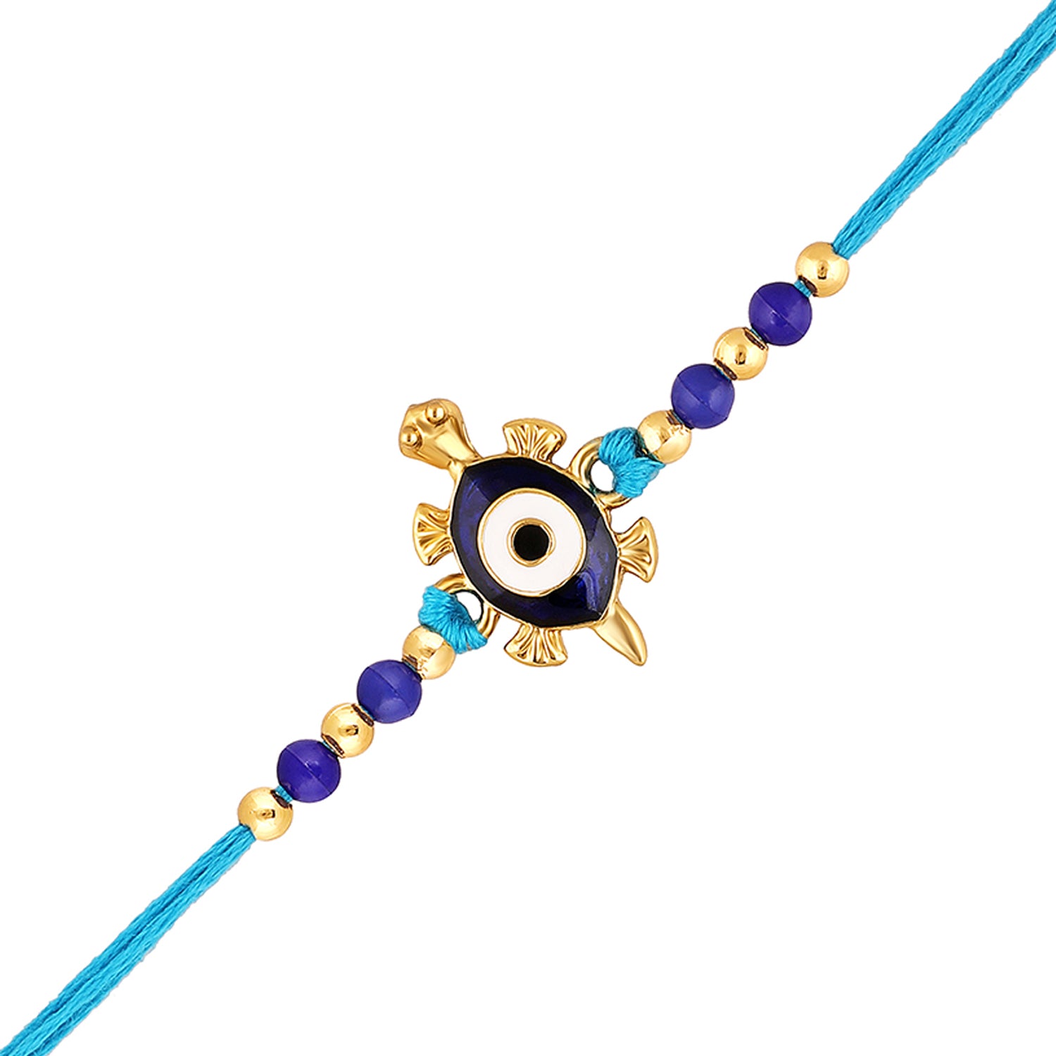 Meenakari Enamel Evil Eye & Tortoise-Shaped Fancy Rakhi