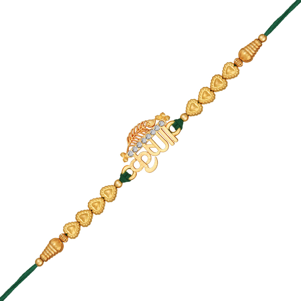Krushna and and Peacock-Feaher-Shaped Rakhi