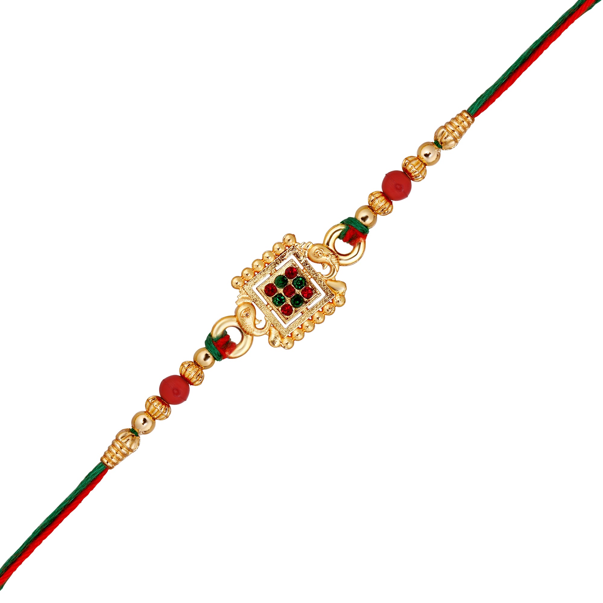 Square and Elephant-Face-Shaped Colorful Rakhi