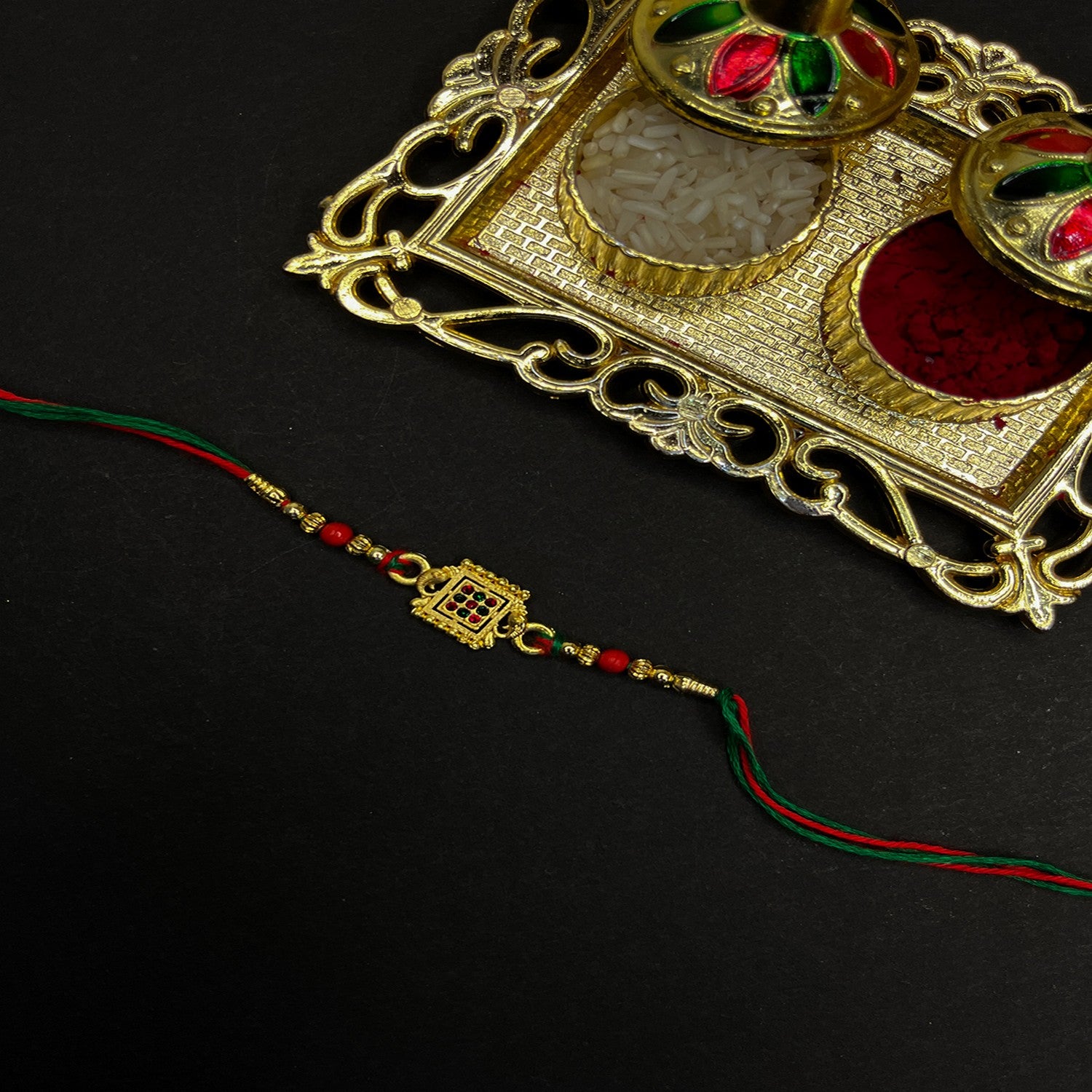 Square and Elephant-Face-Shaped Colorful Rakhi