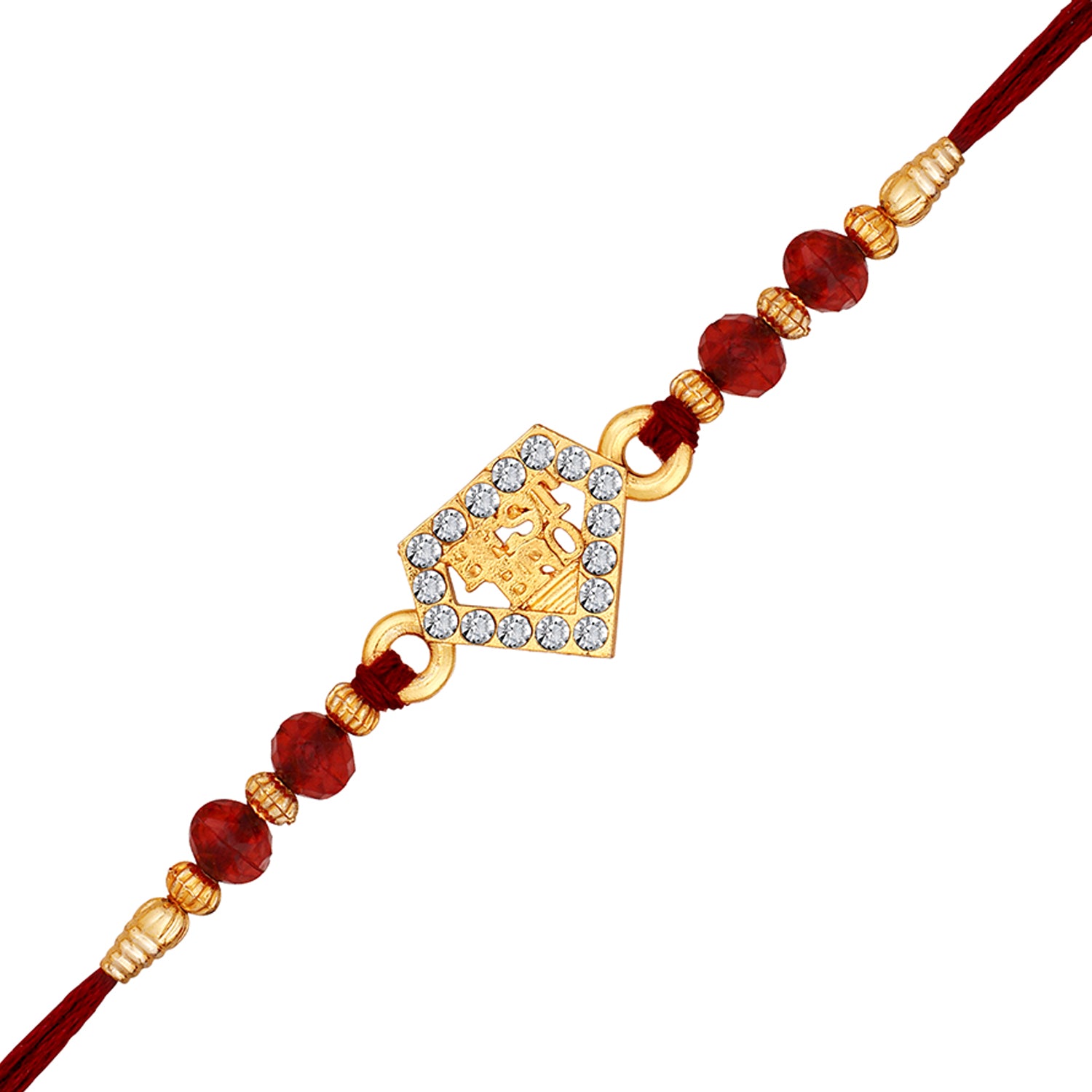 Daimont Shaped Best Bro Engraved Studed Rakhi