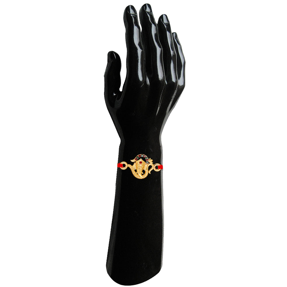 Vighnaharta Ganpati Studded Rakhi