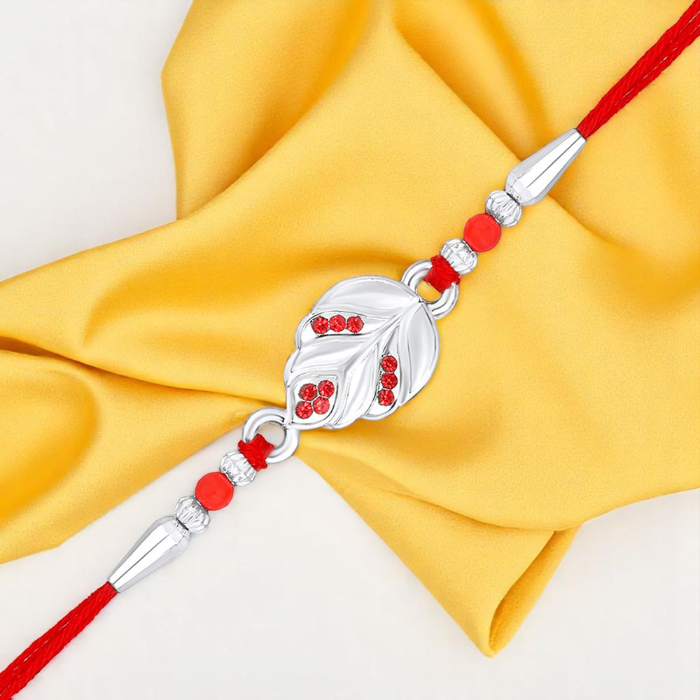 Feather-Shaped Studded Rakhi