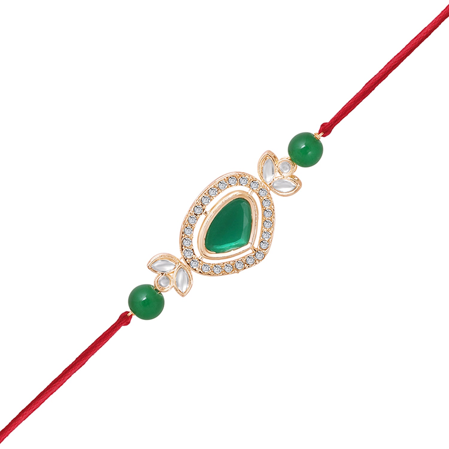 Classic Kundan Studded Ethnic Thread Rakhi