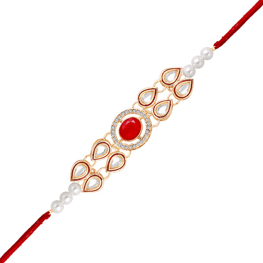 Classic Kundan Studded Ethnic Thread Rakhi