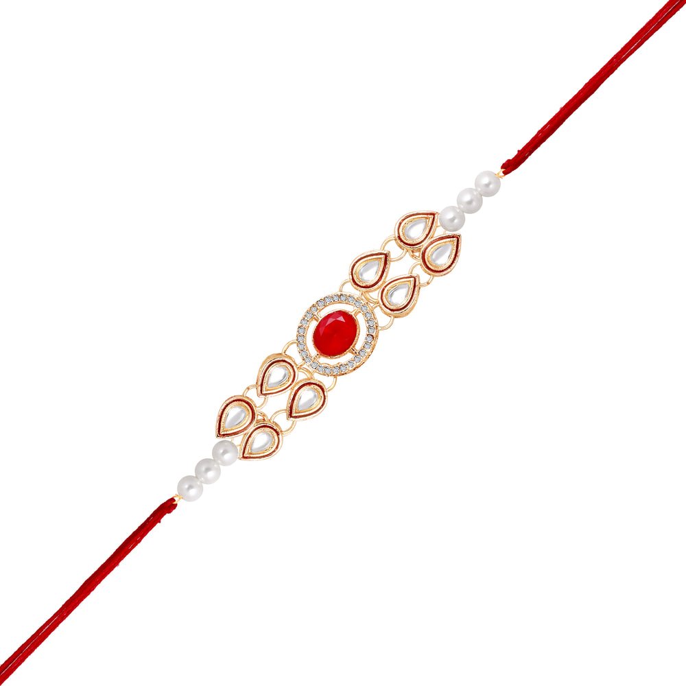Classic Kundan Studded Ethnic Thread Rakhi
