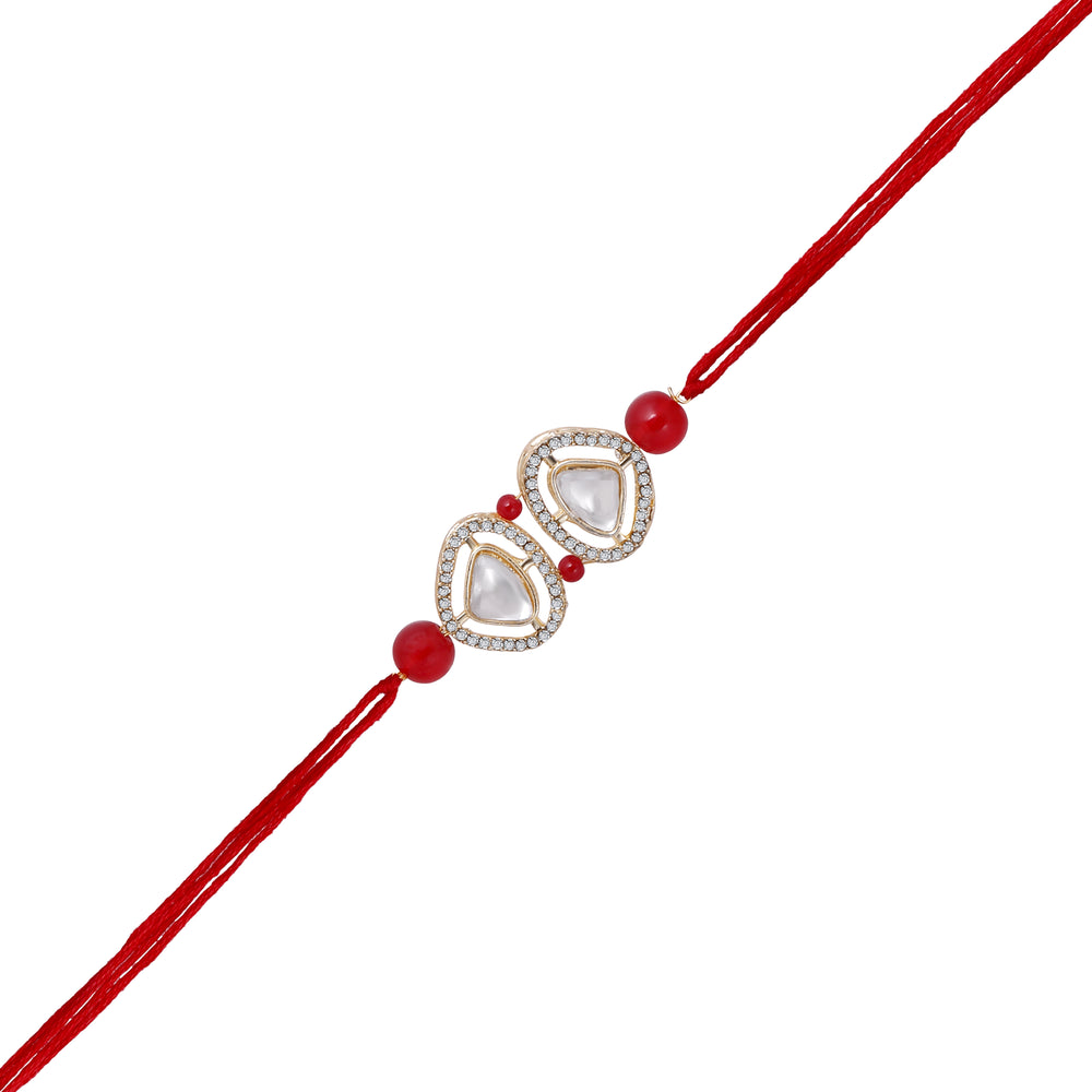 Classic Kundan Studded Ethnic Thread Rakhi